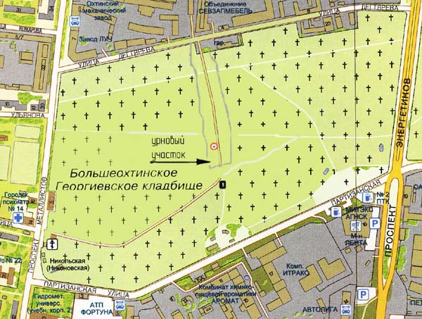 Схема большеохтинского кладбища санкт петербург подробная